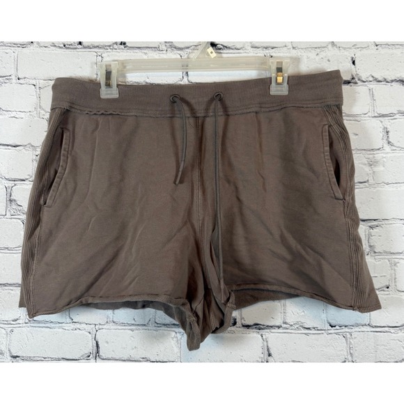 Joy Lab Lounge Shorts Raw Hem Drawstring Casual Comfy Brown Size L - Picture 1 of 3